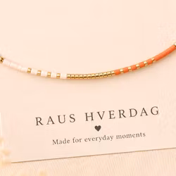 Mini Beads Armbånd - Rosa/Oransje