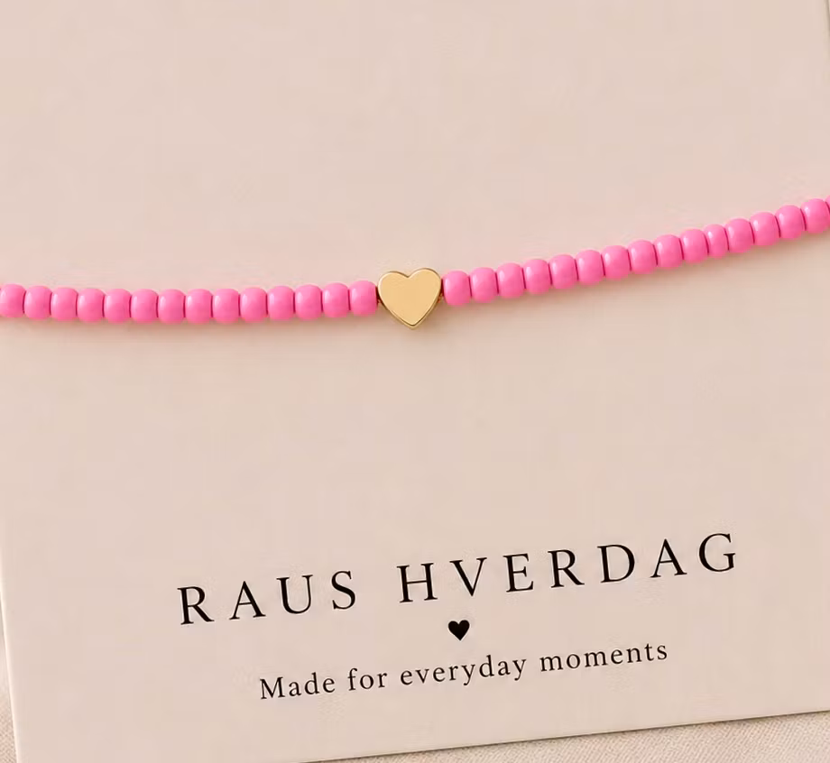 Glass Beads Stretch Bracelet - Pink