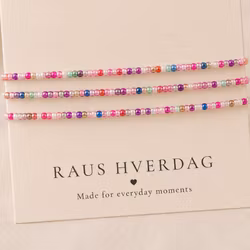 3pk Glass Beads Stretch Bracelet - Rosa