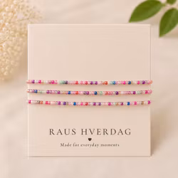 3pk Glass Beads Stretch Bracelet - Rosa