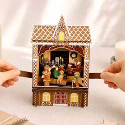 Alljoy Design - Papir Teater Kort - Pepperkakehus