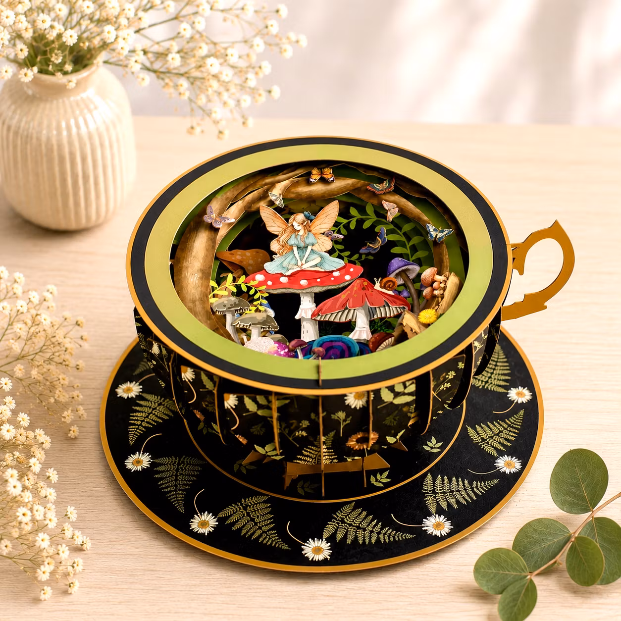 A Cup of Tea Pop Up Card - Fairies