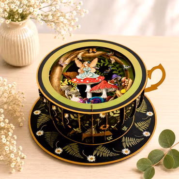 A Cup of Tea Pop Up Card - Fairies