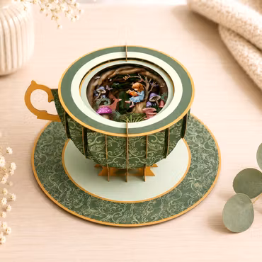A Cup of Tea Pop Up Card - Forrest Girl