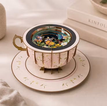 A Cup of Tea Pop Up Card - Sommerfugl
