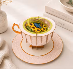 A Cup of Tea Pop Up Card - Solsikker