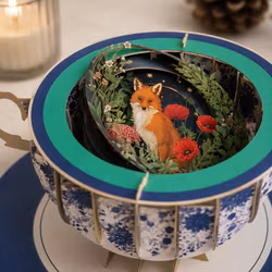 A Cup of Tea Pop Up Card - Fox