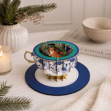 A Cup of Tea Pop Up Card - Fox