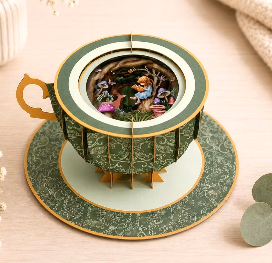 A Cup of Tea Pop Up Card - Forrest Girl