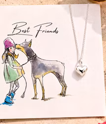 Best Friends - Smykkekort med hjertekjede