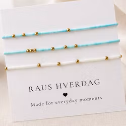 3pk Glass Beads Stretch Bracelet