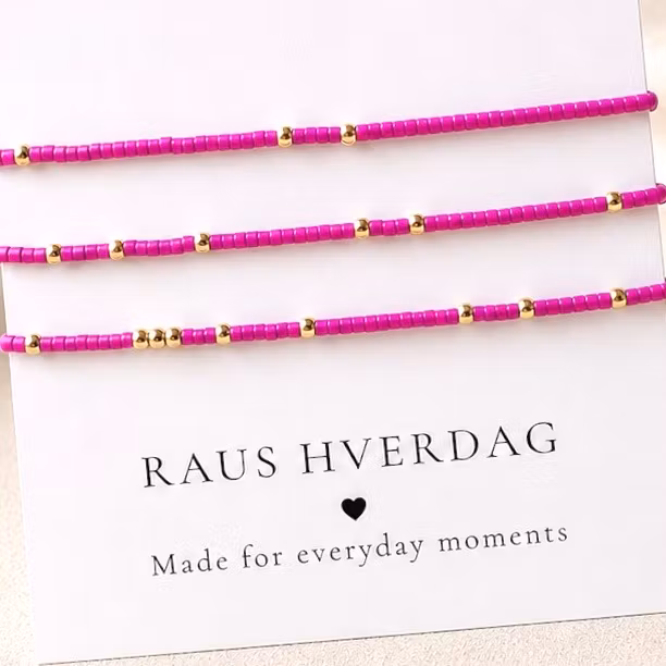 3pk Glass Beads Stretch Bracelet