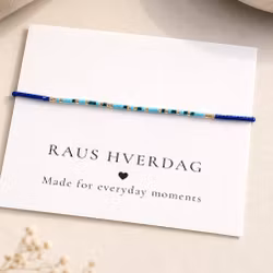Mini  Beads Armbånd - Blå/gull