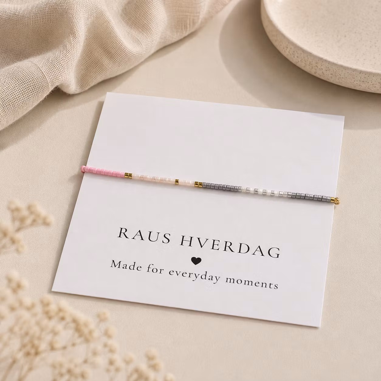 Mini Beads Armbånd - Rosa