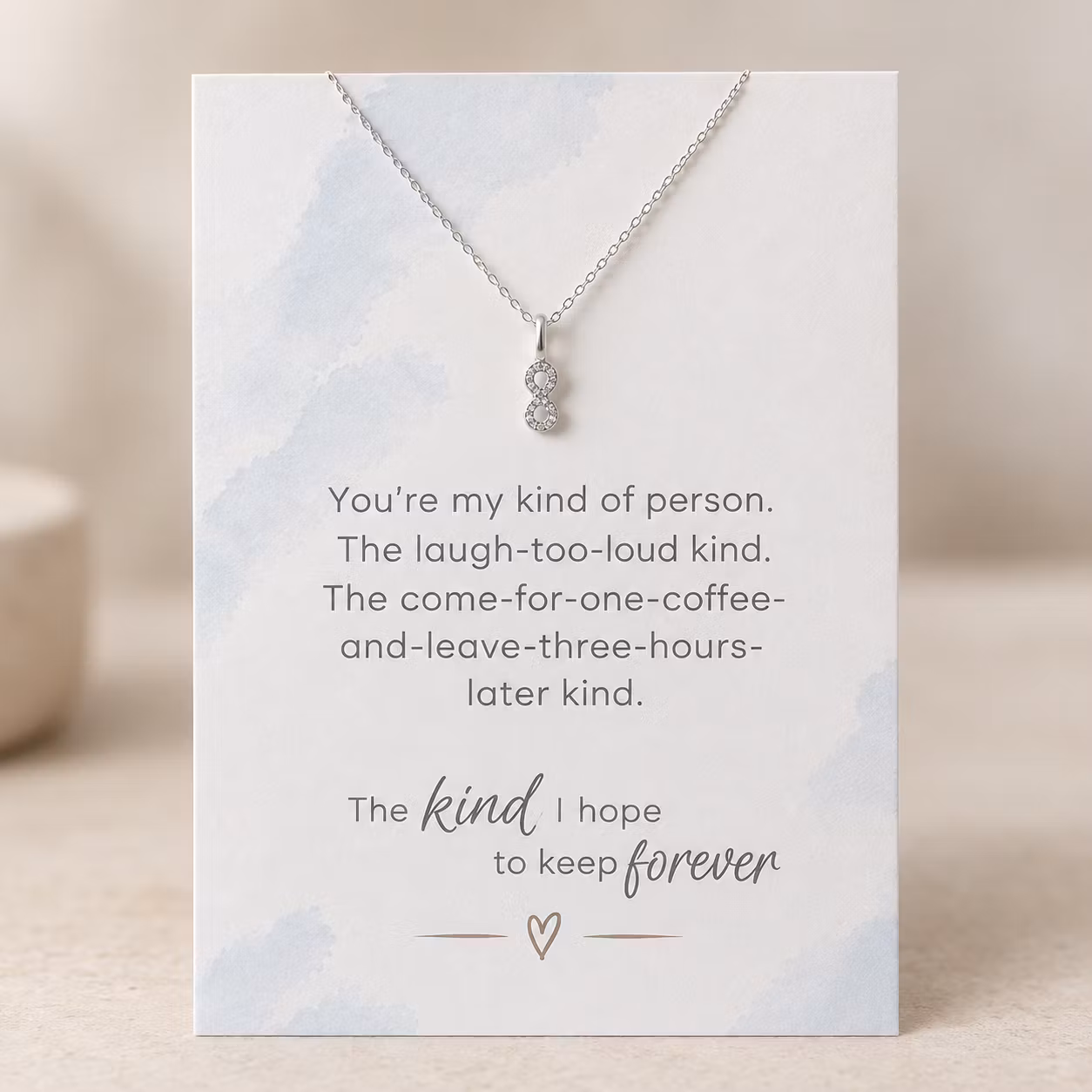 You are my kind of person - Smykkekort med sølvkjede