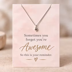Awesome – smykkekort med hjertekjede