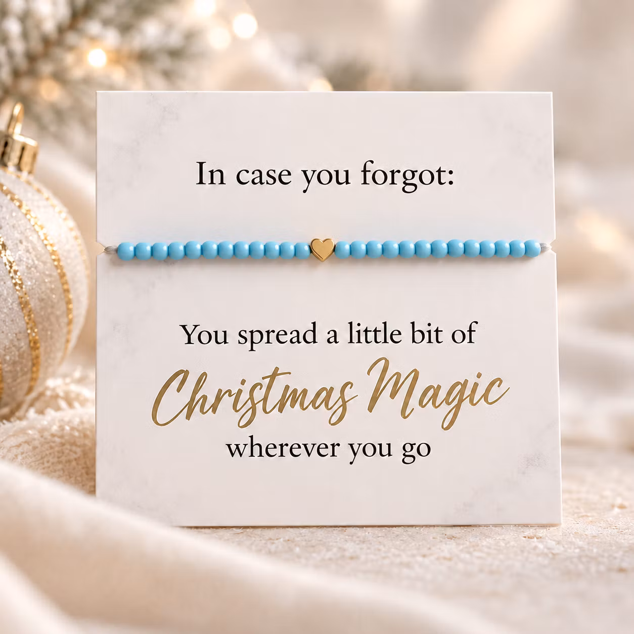 Christmas Magic – julesmykkekort med perlearmbånd
