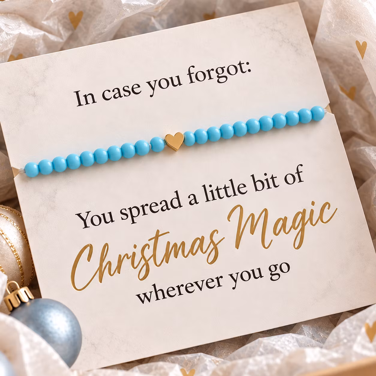 Christmas Magic – julesmykkekort med perlearmbånd