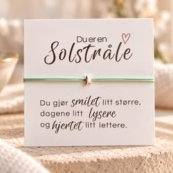 Du er en solstråle – smykkekort med stjernearmbånd