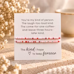 You’re my kind of person – smykkekort med to perlearmbånd