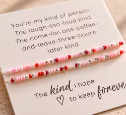 You’re my kind of person – smykkekort med to perlearmbånd