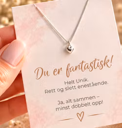 Du er fantastisk - Smykkekort med sølvkjede