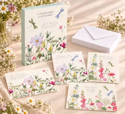 Kortpakke - 12 kort - Blomster og Øyenstikkere