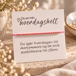 Du er min Hverdagshelt – smykkekort med  armbånd