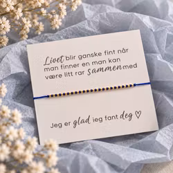 Livet blir ganske fint – smykkekort med  armbånd