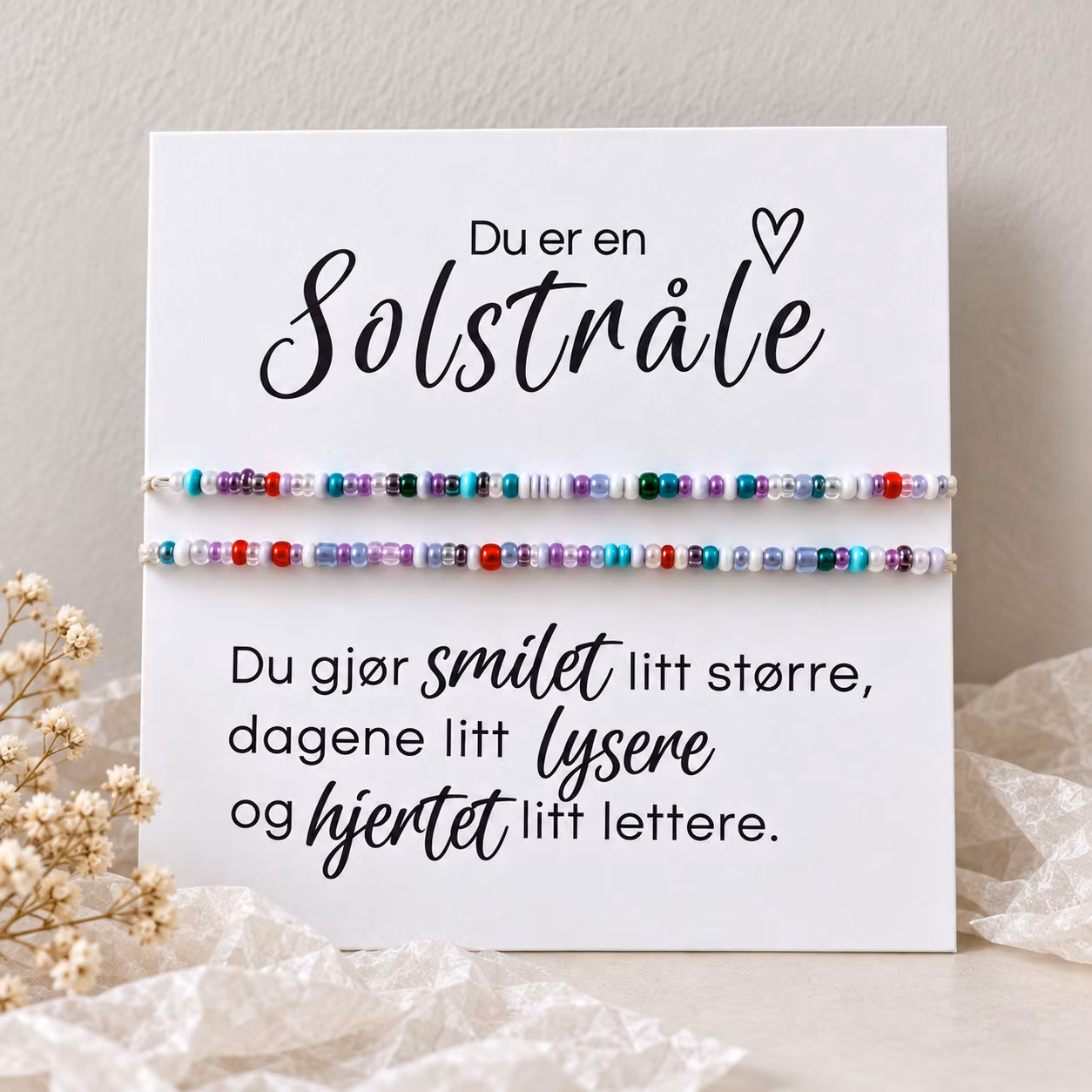Smykkekort – Du er en solstråle ♡