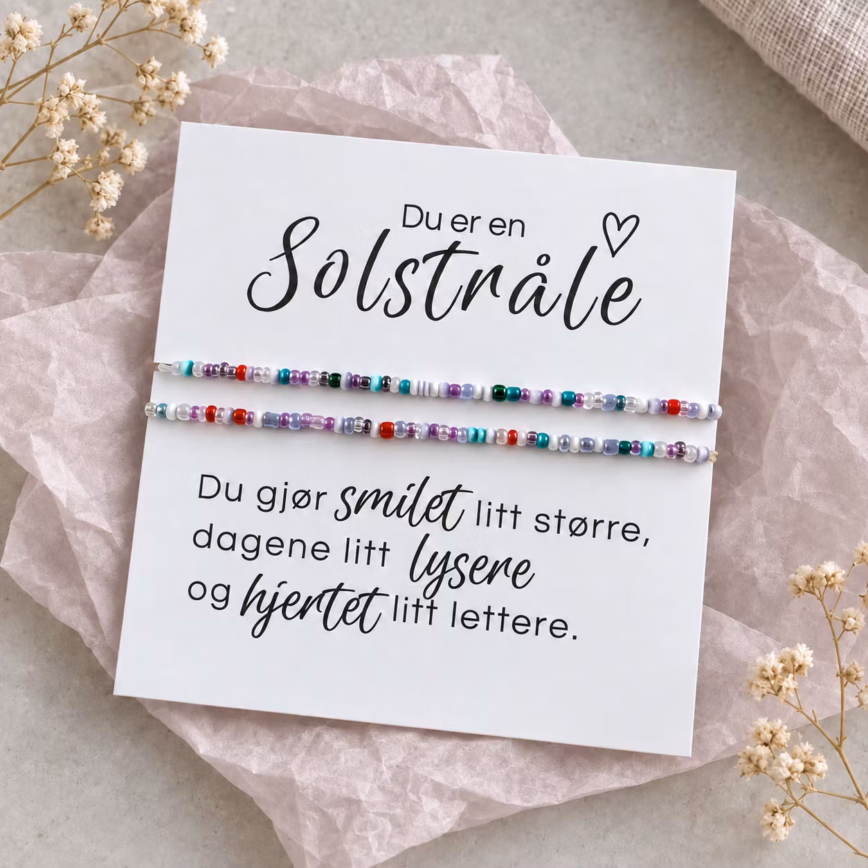 Smykkekort – Du er en solstråle ♡
