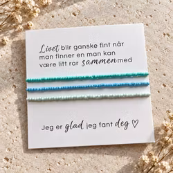 Livet blir ganske fint – smykkekort med  armbånd