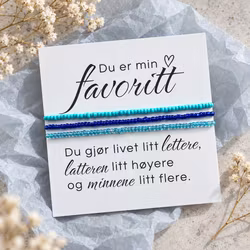 Du er min favoritt – smykkekort med perlearmbånd