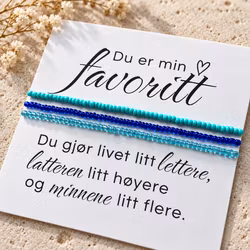 Du er min favoritt – smykkekort med perlearmbånd