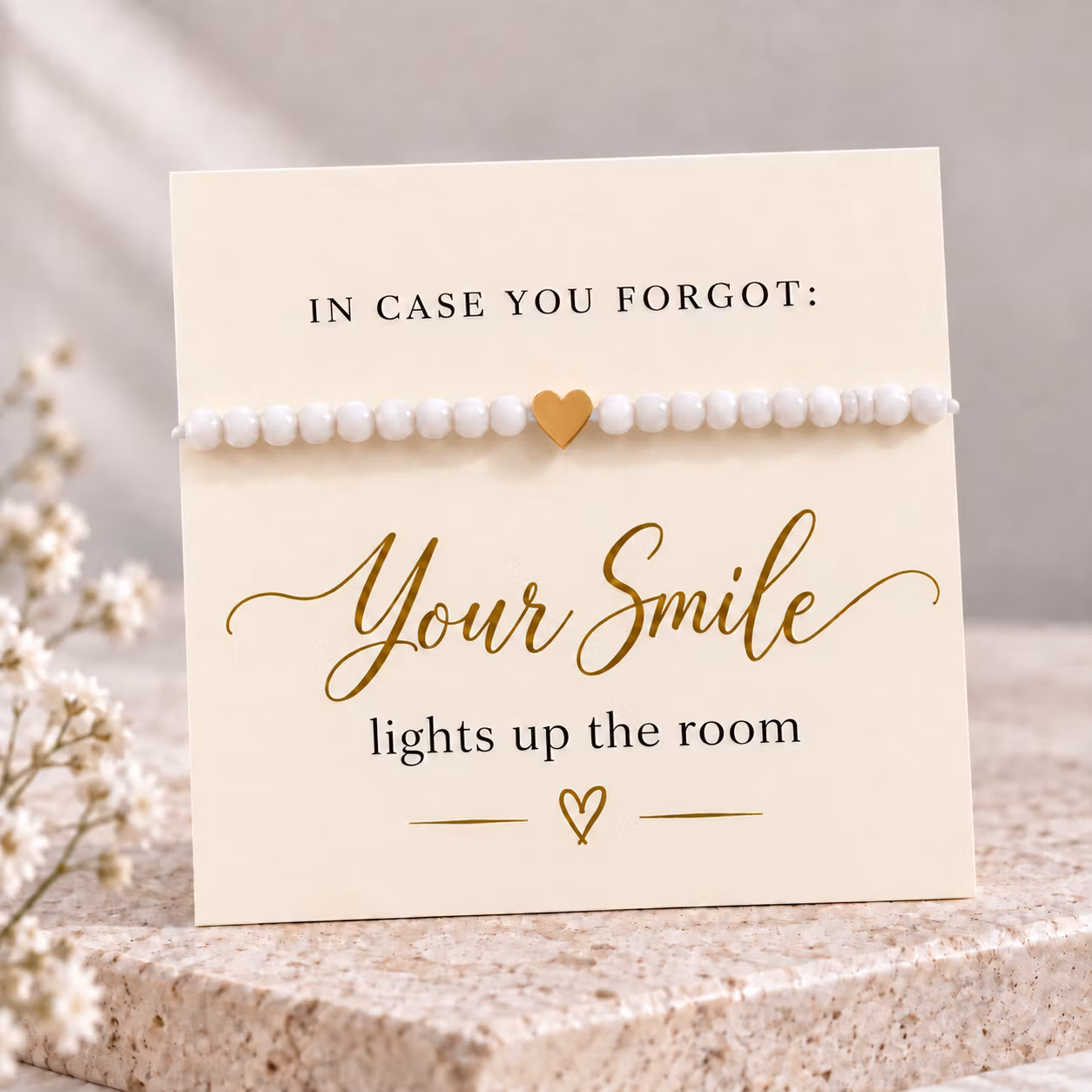 Your Smile – smykkekort med perlearmbånd
