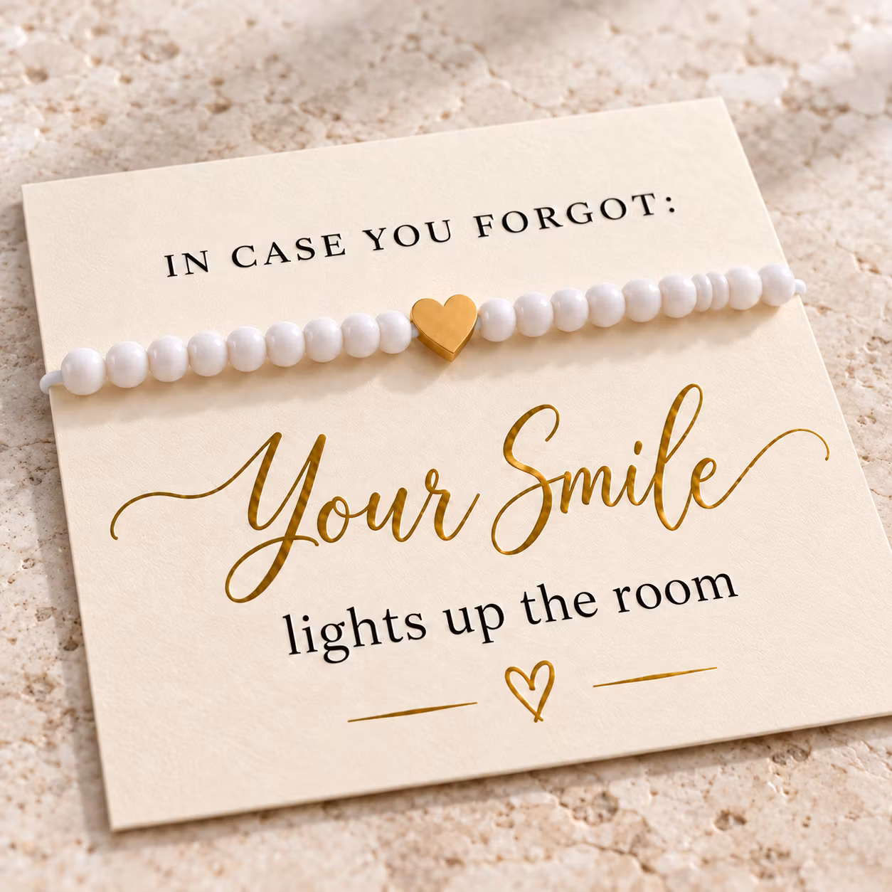 Your Smile – smykkekort med perlearmbånd