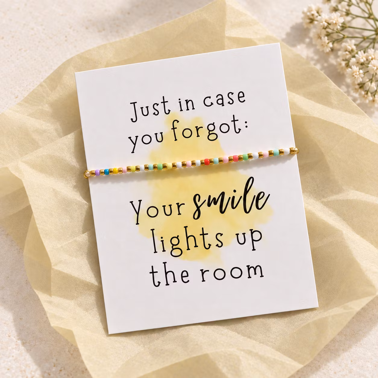 Smykkekort – Your smile lights up the room