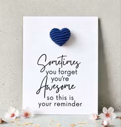 You are Awesome Pockethug - Blått kordfløyel Hjerte