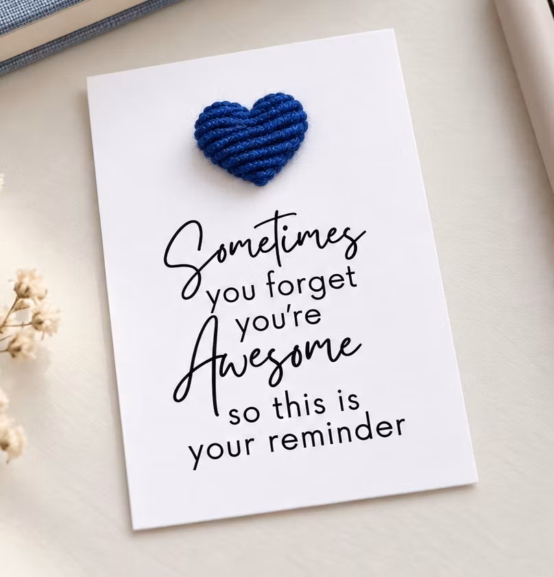 You are Awesome Pockethug - Blått kordfløyel Hjerte