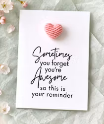 You are Awesome Pockethug - Rosa Kordfløyel Hjerte