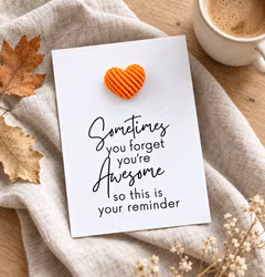 You are Awesome Pockethug - Orange kordfløyel Hjerte
