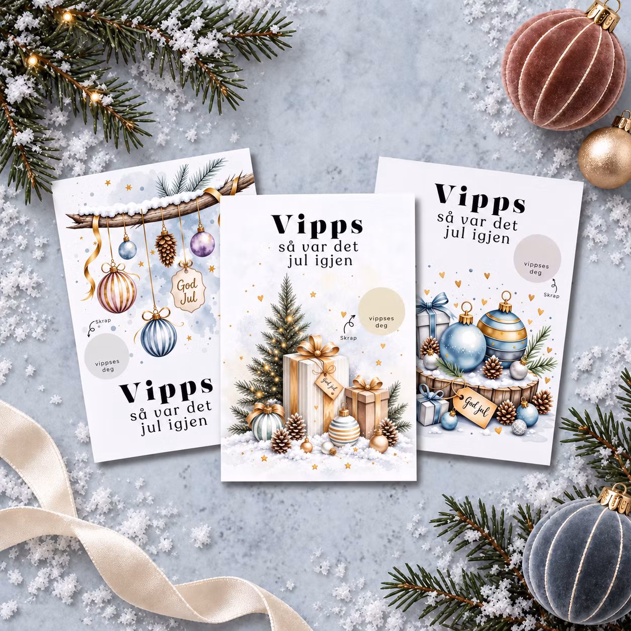 3pk Vipps Julekort