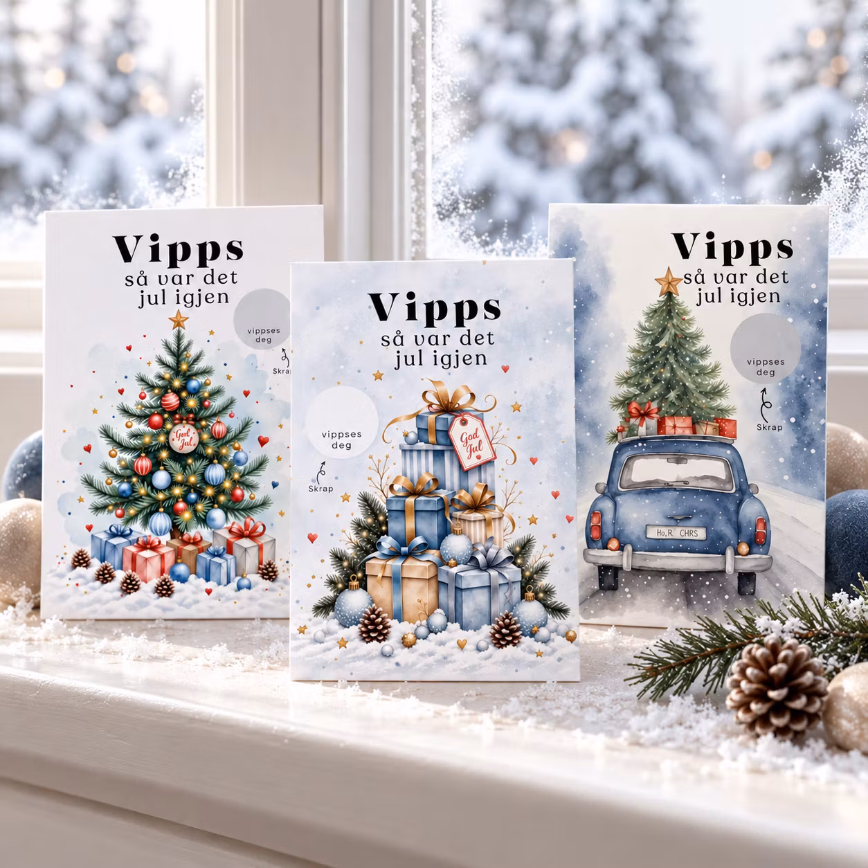3pk Vipps Julekort
