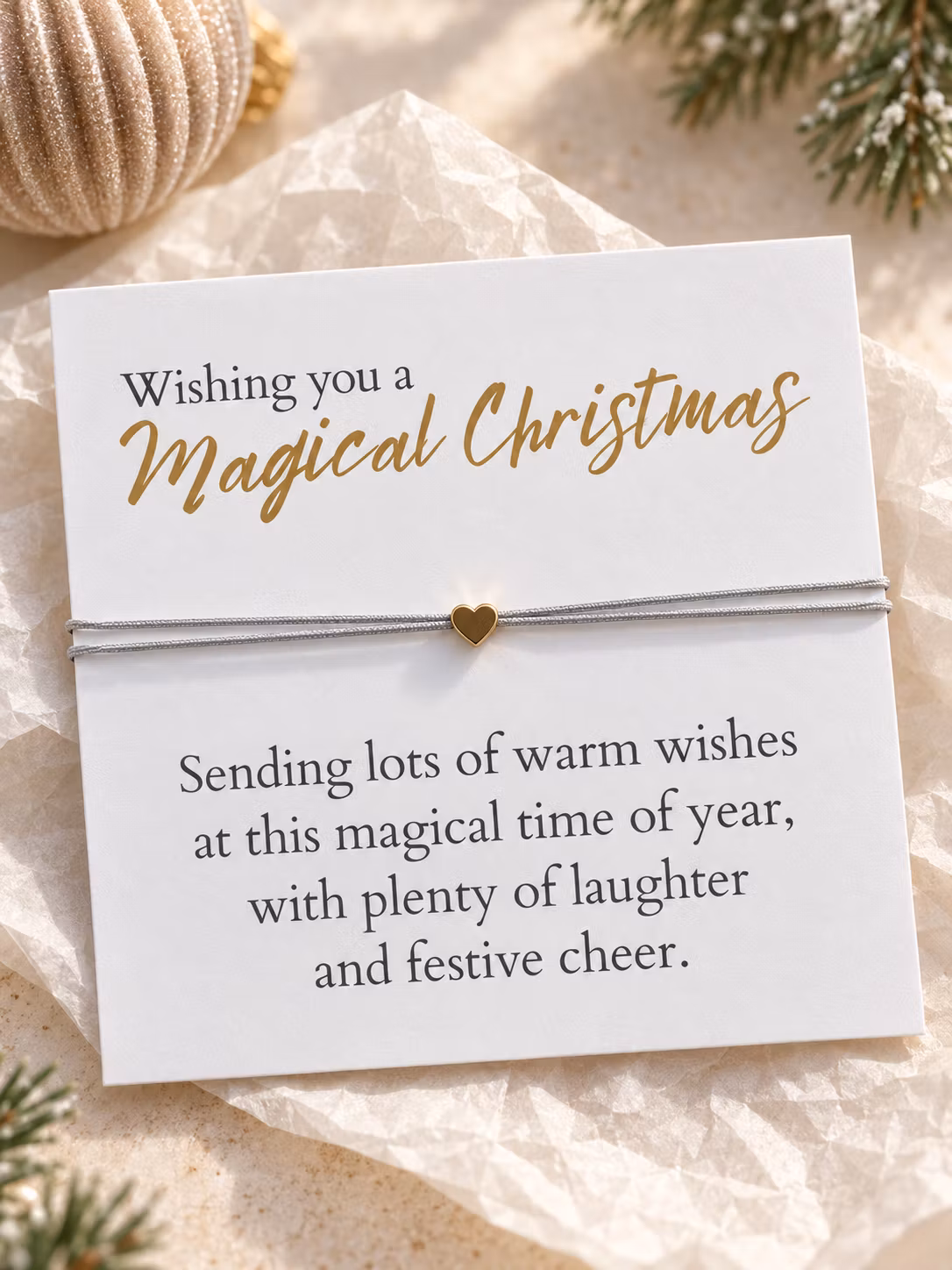 Magical Christmas – julesmykkekort med perlearmbånd