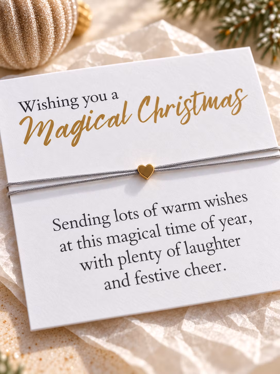 Magical Christmas – julesmykkekort med perlearmbånd