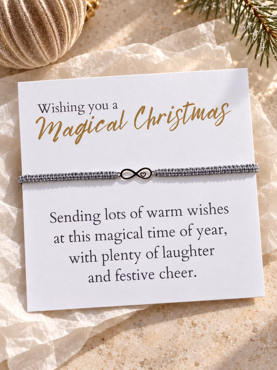 Magical Christmas – julesmykkekort med perlearmbånd