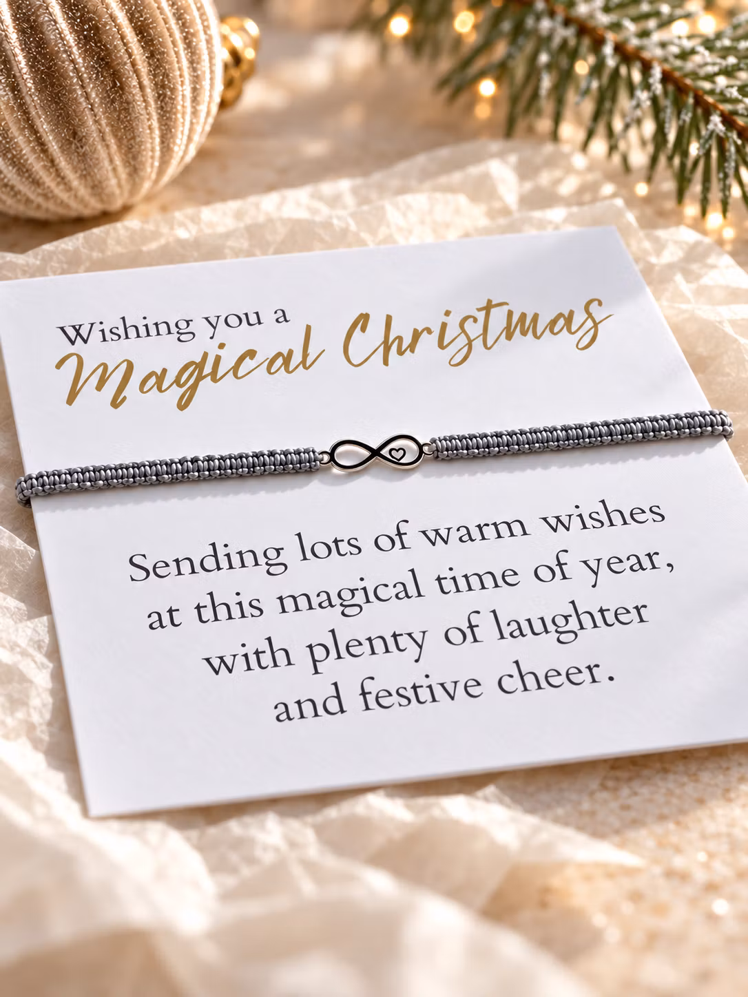 Magical Christmas – julesmykkekort med perlearmbånd