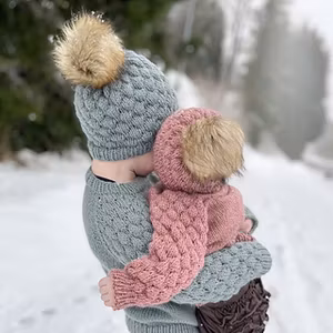 Boblegenser barn tykk versjon - strikkeoppskrift