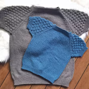 Boble T-skjorte voksen - strikkeoppskrift