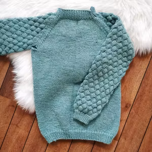 Boblegenser tykk versjon voksen - strikkeoppskrift